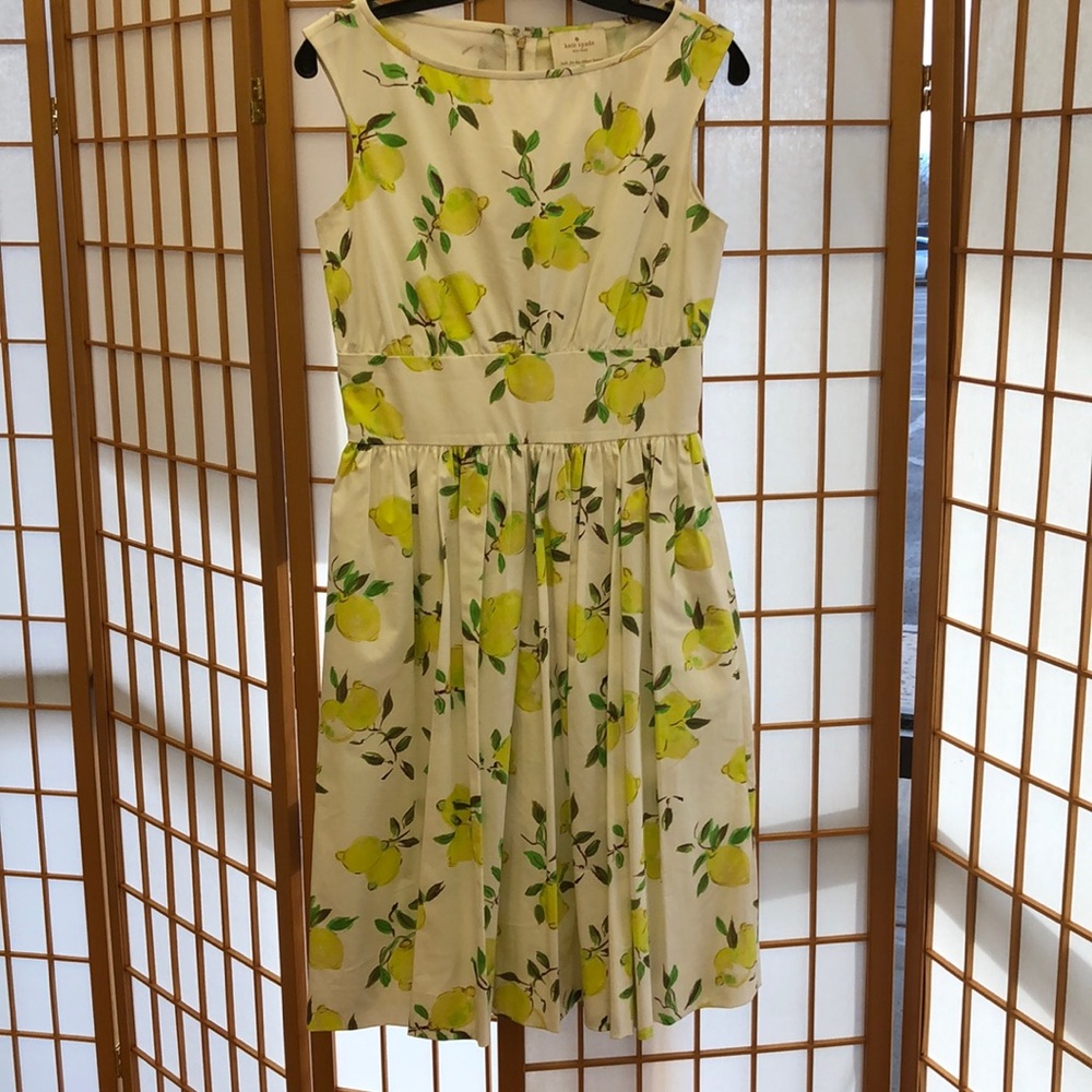 Kate Spade “lyric” Lemon print dress Size 8